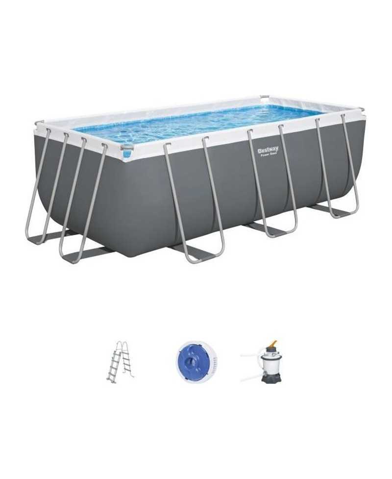 Piscine hors sol Power Steel™ 412 x 201 x 122cm, filtre a sable, échelle, diffuseur Chemconnect™