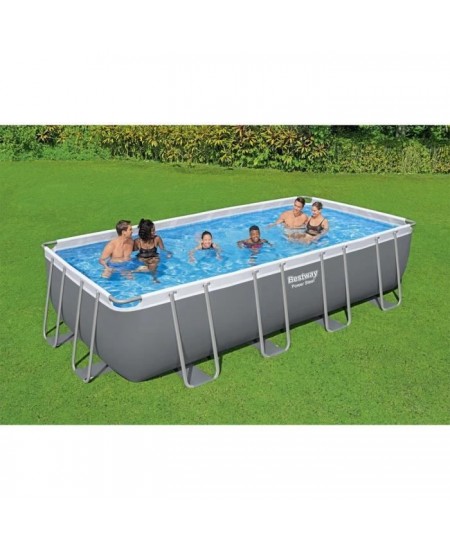 Piscine tubulaire Power Steel rectangulaire 5,49 x 2,74 x 1,22 m - Bestway 5,49m x 2,74m x 1,22m Gris