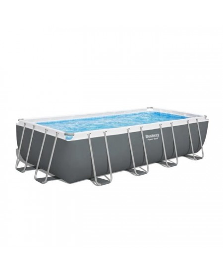 Piscine tubulaire Power Steel rectangulaire 5,49 x 2,74 x 1,22 m - Bestway 5,49m x 2,74m x 1,22m Gris