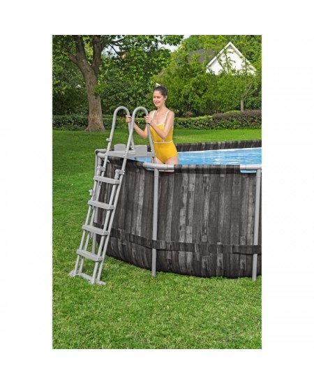 Kit Piscine hors sol tubulaire BESTWAY - Power Steel™ - 732 x 366 x 132 cm - Ovale (Inclus épurateur a Cartouche + échelle +