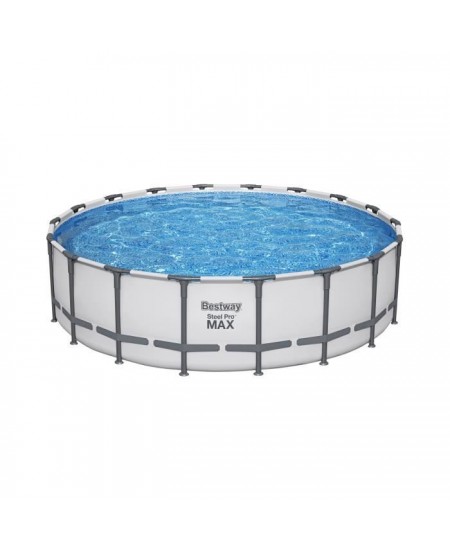 Kit Piscine hors sol tubulaire BESTWAY - Steel Pro Max - 549 x 132 cm - Rectangulaire (Inclus filtre a cartouche + échelle + b