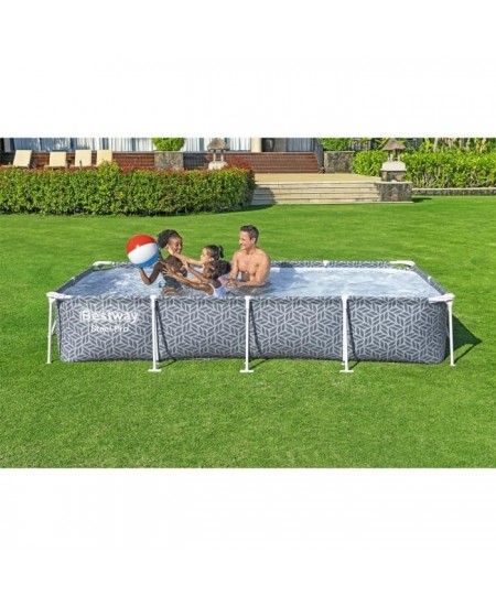 Kit Piscine hors sol tubulaire BESTWAY - Steel Pro™ - 366 x 201 x 66 cm - Rectangulaire (Inclus épurateur a Cartouche)