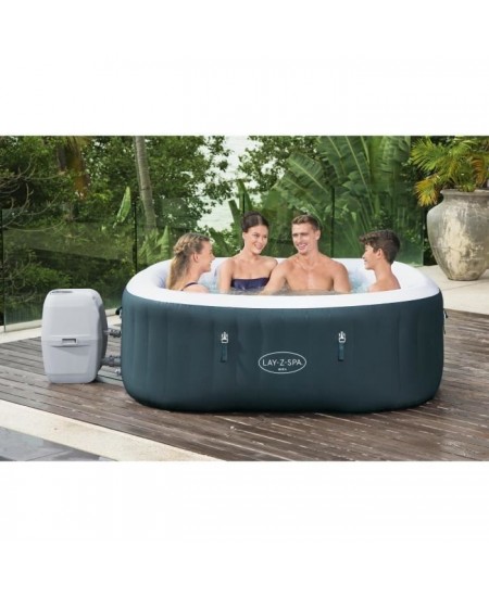 Spa gonflable BESTWAY - Lay-Z-Spa Ibiza Airjet - 180 x 180 x 66 cm - 4/6 places - Carré (+ couverture, cartouche, diffuseur)