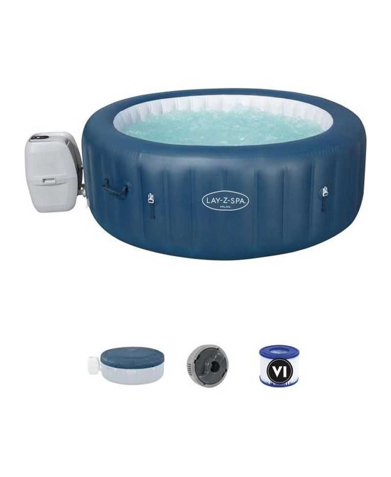 Spa gonflable Lay-Z-Spa Milan - 196 x 71 cm - 4/6 places - Rond - BESTWAY