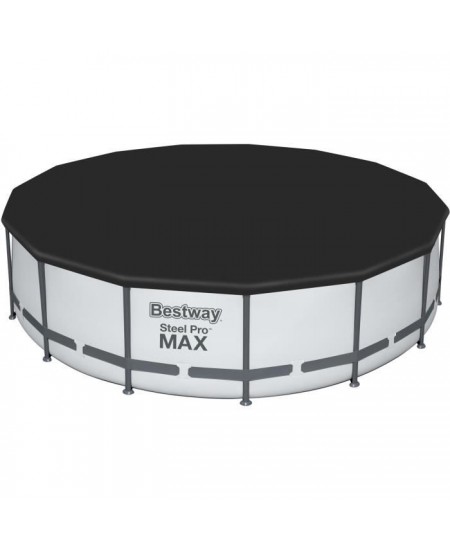 Kit Piscine hors sol tubulaire BESTWAY Steel Pro Max - 457 x 122 cm - Ronde (Livrée avec pompe de filtration, échelle, bâche)