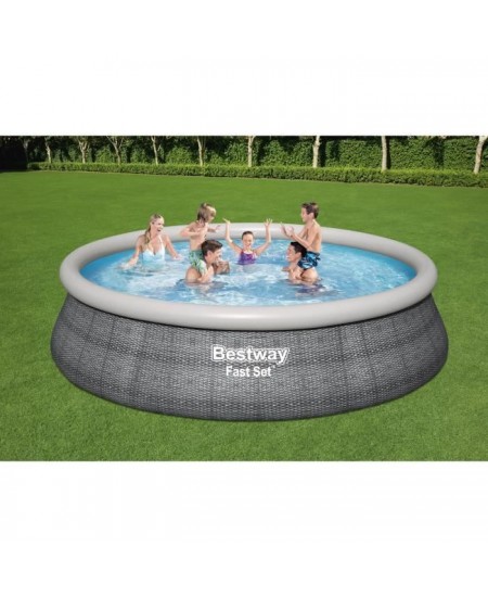 Kit Piscine hors sol autoportante BESTWAY - Fast Set - 457 x 107 cm - Ronde (Livrée avec une pompe de filtration)