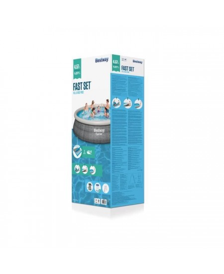 Kit Piscine hors sol autoportante BESTWAY - Fast Set - 457 x 107 cm - Ronde (Livrée avec une pompe de filtration)