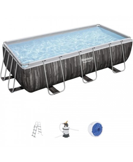 Kit Piscine hors sol tubulaire BESTWAY - Power Steel™ - 404 x 201 x 100 cm - Rectangulaire (Filtre a sable, échelle, diffuseu