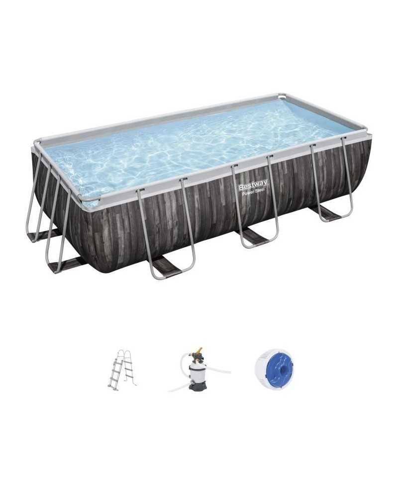 Kit Piscine hors sol tubulaire BESTWAY - Power Steel™ - 404 x 201 x 100 cm - Rectangulaire (Filtre a sable, échelle, diffuseu