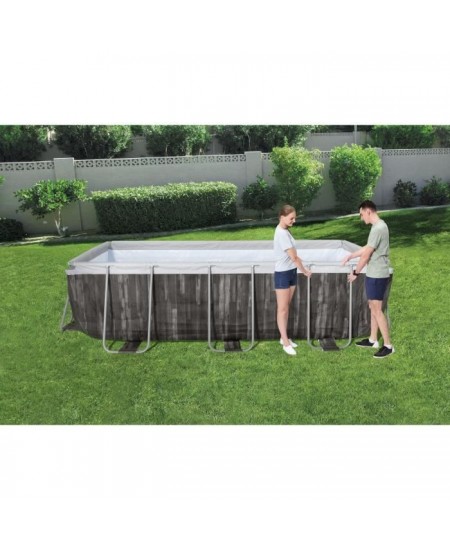 Kit Piscine hors sol tubulaire BESTWAY - Power Steel™ - 404 x 201 x 100 cm - Rectangulaire (Filtre a sable, échelle, diffuseu