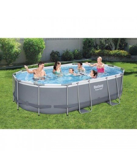 Kit Piscine hors sol tubulaire BESTWAY - Power Steel™- 488 x 305 x 107 cm - Ovale (Livrée avec une échelle, une bâche, un