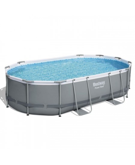 Kit Piscine hors sol tubulaire BESTWAY - Power Steel™- 488 x 305 x 107 cm - Ovale (Livrée avec une échelle, une bâche, un