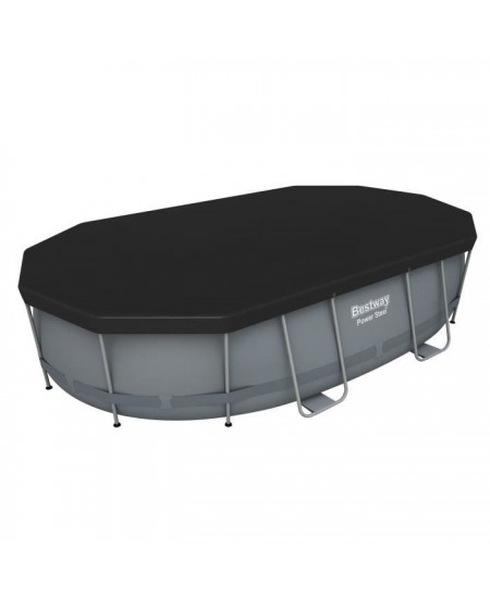 Kit Piscine hors sol tubulaire BESTWAY - Power Steel™- 488 x 305 x 107 cm - Ovale (Livrée avec une échelle, une bâche, un