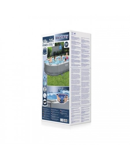 Kit Piscine hors sol tubulaire BESTWAY - Power Steel™- 488 x 305 x 107 cm - Ovale (Livrée avec une échelle, une bâche, un