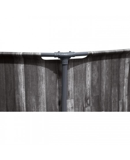 BESTWAY Piscine hors sol SteelPro Max ronde Décor bois, 366 x 100 cm, filtre a cartouche, échelle, diffuseur Chemconnect