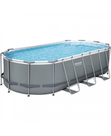 Kit Piscine hors sol tubulaire BESTWAY Power Steel™- 549 x 274 x 122 cm - Ovale (Avec filtre a cartouche, échelle, bâche,