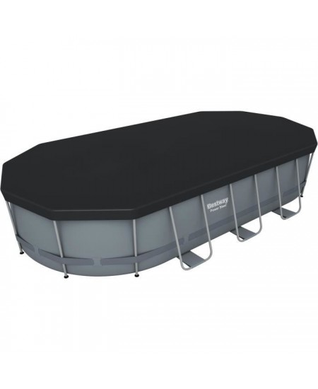 Kit Piscine hors sol tubulaire BESTWAY Power Steel™- 549 x 274 x 122 cm - Ovale (Avec filtre a cartouche, échelle, bâche,