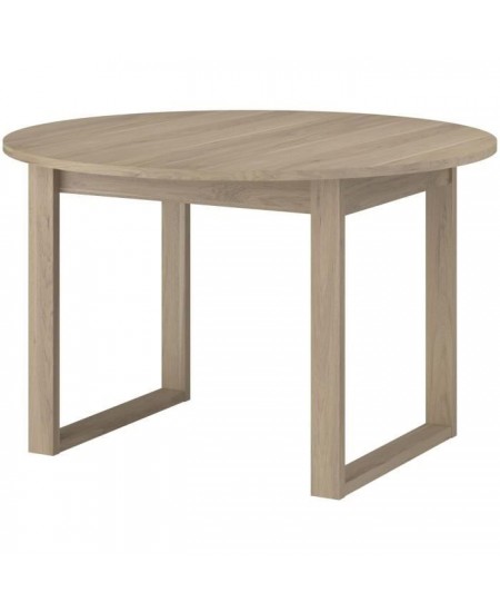 Table a manger extensible - BETTY - Ronde - Décor chene - 4 / 6 personnes - 120 / 155 x 120 x 75 cm - PARISOT