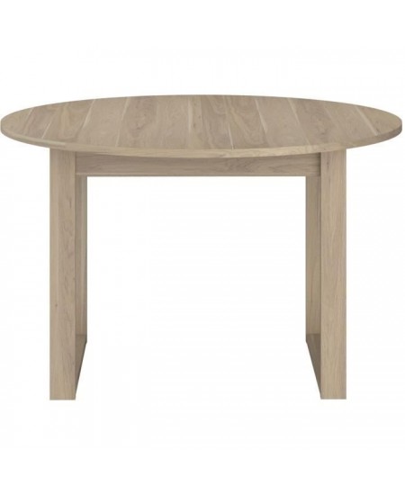 Table a manger extensible - BETTY - Ronde - Décor chene - 4 / 6 personnes - 120 / 155 x 120 x 75 cm - PARISOT