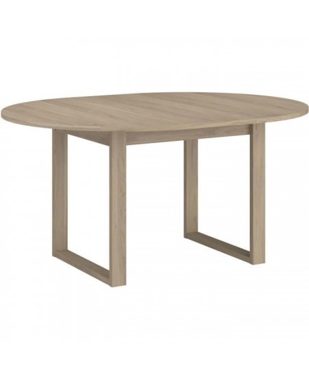 Table a manger extensible - BETTY - Ronde - Décor chene - 4 / 6 personnes - 120 / 155 x 120 x 75 cm - PARISOT