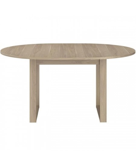 Table a manger extensible - BETTY - Ronde - Décor chene - 4 / 6 personnes - 120 / 155 x 120 x 75 cm - PARISOT