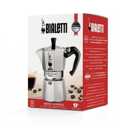 Cafetiere italienne - BIALETTI - MOKA EXPRESS - 6 tasses - 0,30 L - Argent