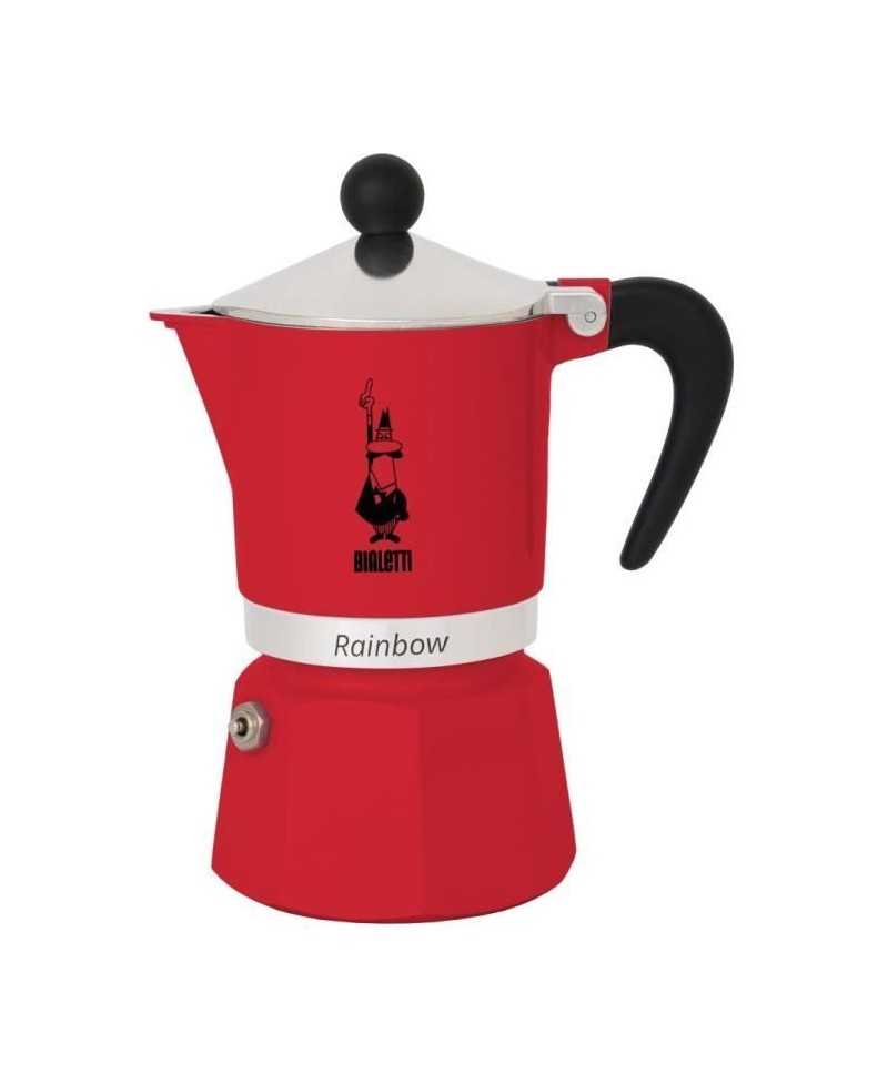 Cafetiere italienne - BIALETTI - RAINBOW - 6 tasses - 0,30 L - Rouge