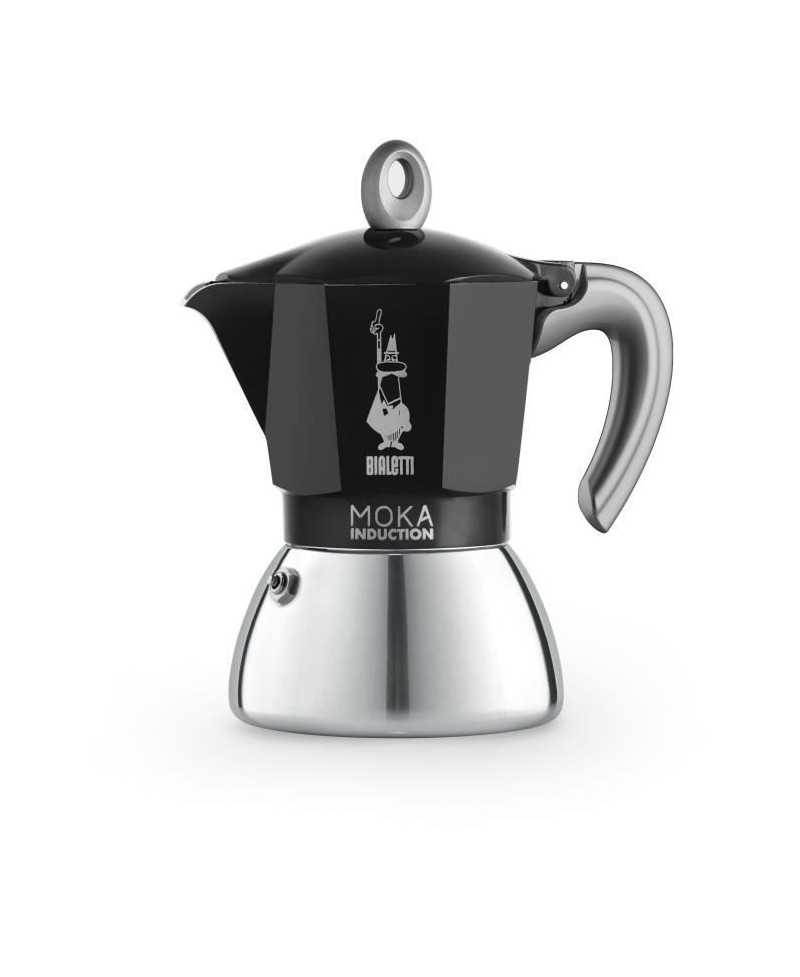 Cafetiere italienne - BIALETTI - NEW MOKA INDUCTION - 6 tasses - 0,28 L - Noir / Argent