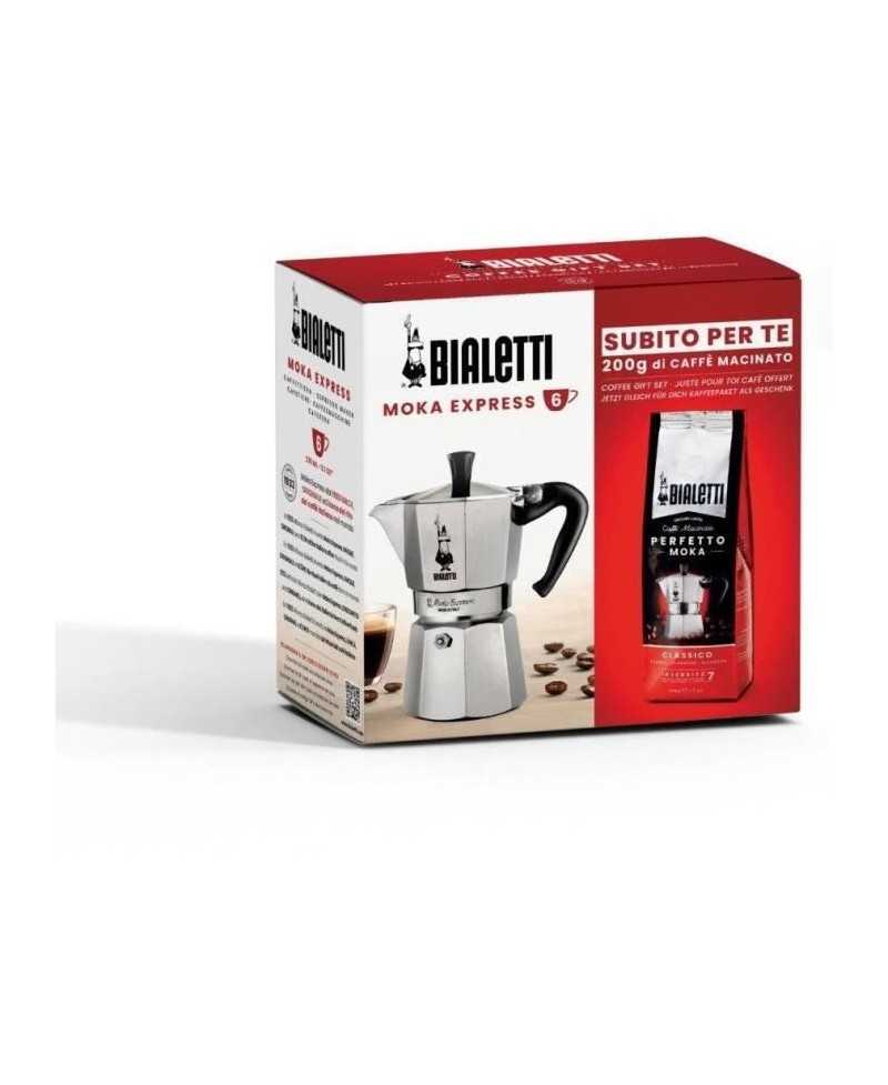 Cafetiere italienne + 1 Café Perfetto Moka Classico - BIALETTI - MOKA - 3 tasses - 0,30 L - Paquet de 250 g - Argent