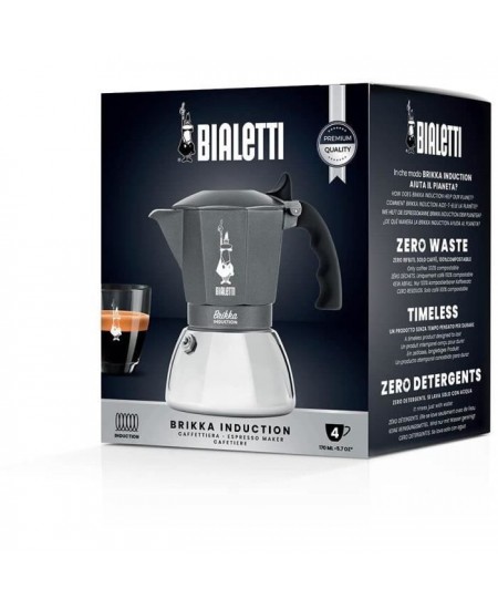 Cafetiere Italienne BIALETTI - BRIKKA - Induction 4 tasses