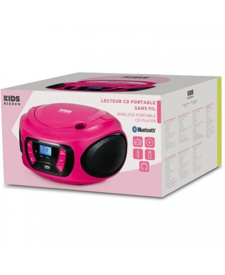 Lecteur radio cd portable BIGBEN INTERACTIVE usb bt rose