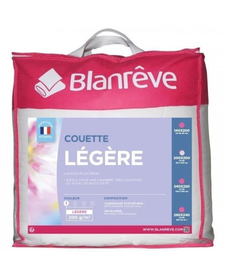 BLANREVE Couette légere en microfibre - 200 x 200 cm - Blanc