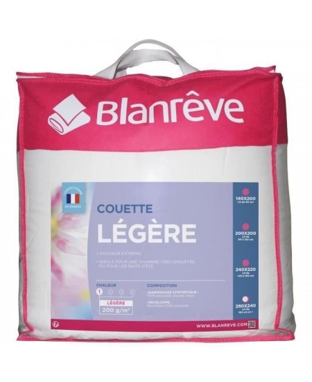 BLANREVE Couette légere en microfibre - 240 x 260 cm - Blanc