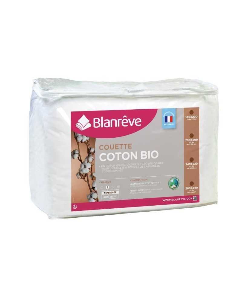 BLANREVE Couette tempérée Coton BIO - 300g/m² - 140x200cm