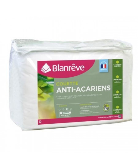 BLANREVE Couette chaude Percale - Anti-acariens - 350g/m² - 200x200cm