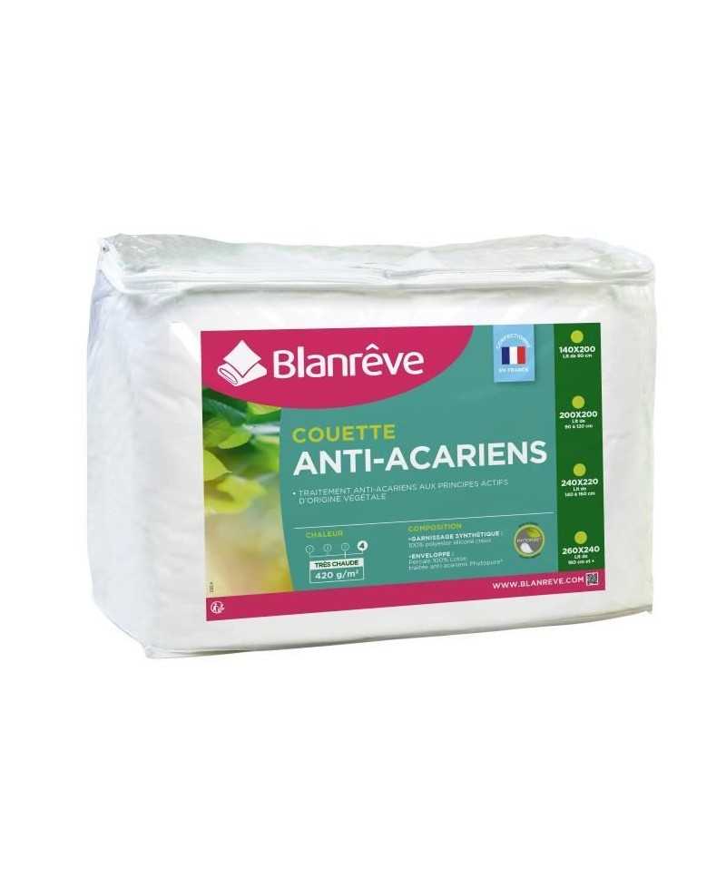 BLANREVE Couette tres chaude Percale - Anti-acariens - 420g/m² - 220x240cm