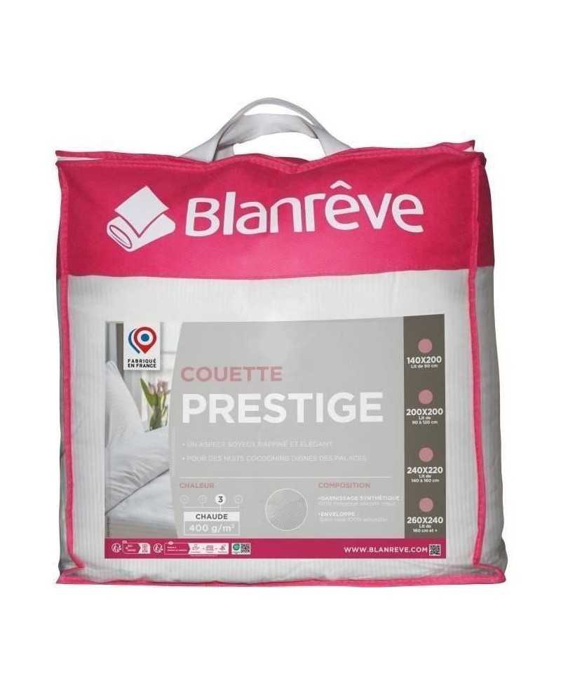 Couette 200x200 cm BLANREVE PRESTIGE - Chaude - 100% Polyester - 2 Personnes - Satin rayé