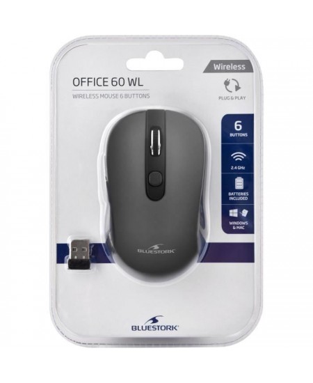 Souris Sans Fil - BLUESTORK - OFFICE 60 - PC/MAC - Gris