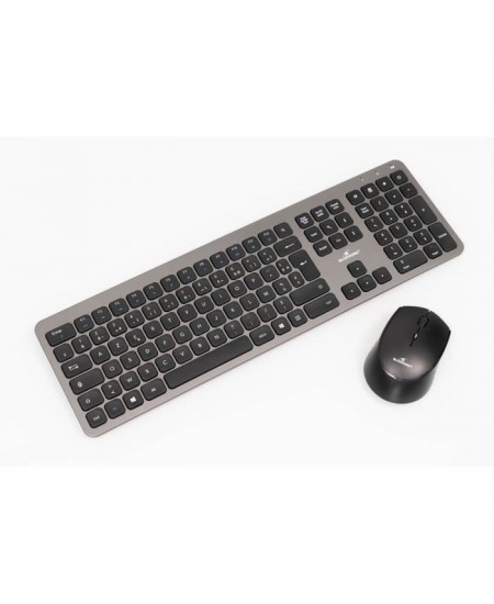 Pack Clavier Souris - BLUESTORK - PACK EASY SLIM - Sans Fil - Gris Métal