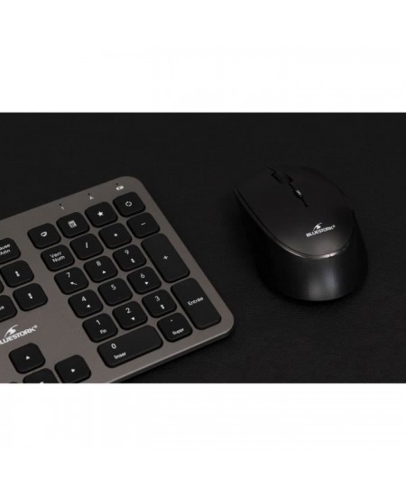 Pack Clavier Souris - BLUESTORK - PACK EASY SLIM - Sans Fil - Gris Métal