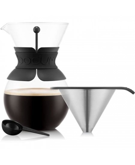 POUR OVER - Cafetiere BODUM , filtre permanent maille inox, 1.0 l, 8 tasses