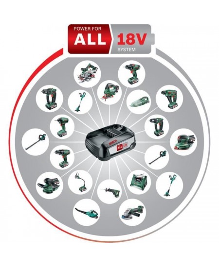 Perforateur 0,6J sans fil 18V Bosch - Uneo Maxx -SDS, 1 batterie 2,5 Ah, 1 chargeur AL1830CV, coffret, accessoires (forets, embo