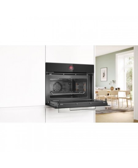 Four combiné micro-ondes Encastrable Softclose - BOSCH SER8 CMG7241B1 Noir - Vol four 45l - 16 modes cuissons - 455 x 594 x 548