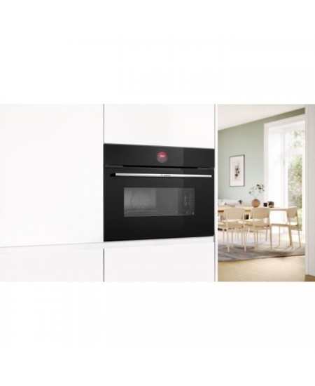 Four combiné micro-ondes Encastrable Softclose - BOSCH SER8 CMG7241B1 Noir - Vol four 45l - 16 modes cuissons - 455 x 594 x 548