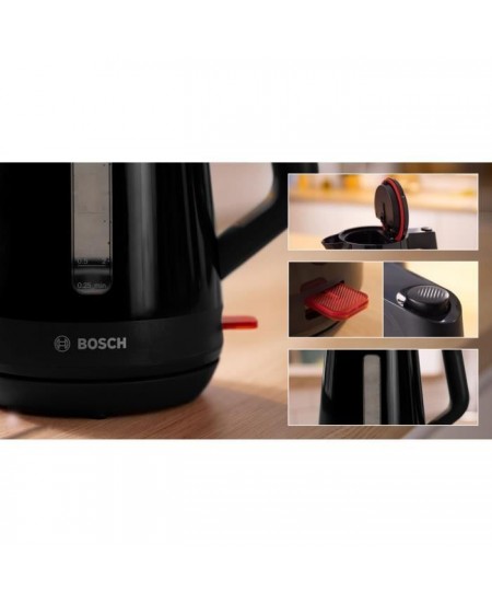 Bouilloire - BOSCH - TWK1M123 MyMoment - Noire - capacité 1,7L - base 360° - filtre anti-calcaire