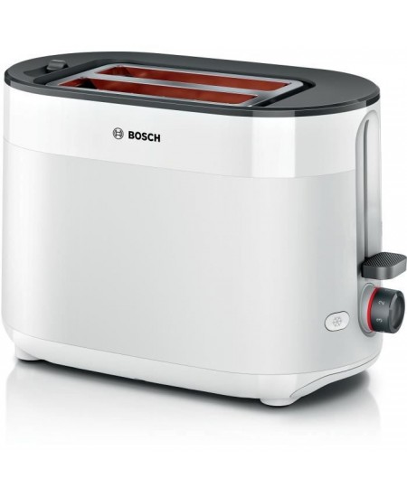 Toaster - BOSCH - TAT2M121 MyMoment - Blanc - 2 tranches - centrage automatique du pain - fonctions décongélation et réchauff