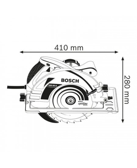 Scie circulaire Bosch Professional GKS 85G, 2200 W avec 1 lame de 235mm, 5.000 tr/min, carton - 060157A900