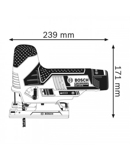 Scie sauteuse 12V GST 12V-70 Professional (sans batterie ni chargeur) - BOSCH - 06015A1002