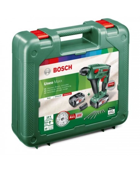 Perforateur sans fil Bosch - Uneo Maxx (Livrée avec 2 batteries 18V-2,5 Ah + chargeur + coffret de transport)