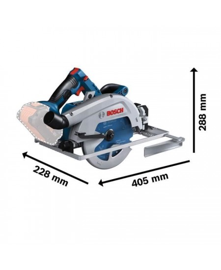 Scie circulaire Bosch Professional BITURBO GKS 18V-68 GC, 2 batt ProCORE18V 5.5Ah + chargeur, lame et butée parallele - 06016B5